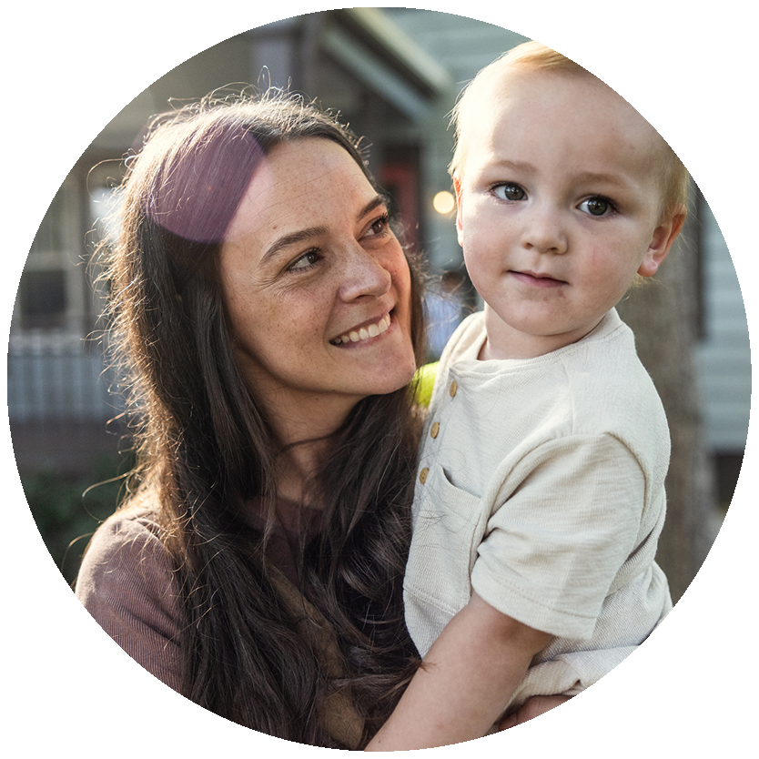 woman holding baby