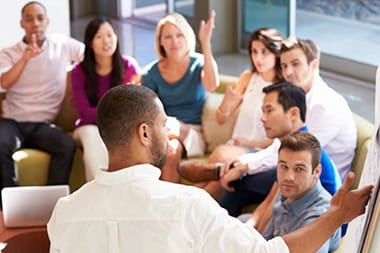 Leaders participating in a class