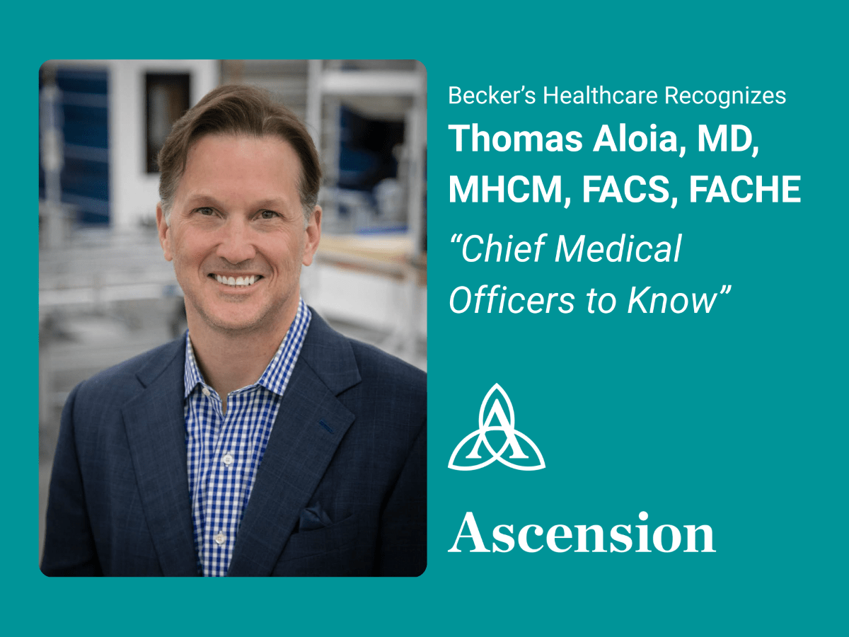 Thomas Aloia Named Among Becker’s Healthcare “Chief Medical Officers to Know”