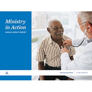 Ministry in Action Annual Impact Report cover page, Ascension Via Christi, Fiscal Year 2025